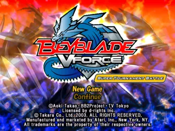 Beyblade VForce - Super Tournament Battle screen shot title